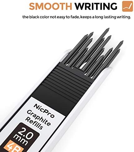 2.0 ממ מכאני עיפרון סט, אמן מתכת עופרת מחזיק מתכת סמן קרפנטר עפרונות עם 60 גרפיט עופרת מילוי, 2 שעות,