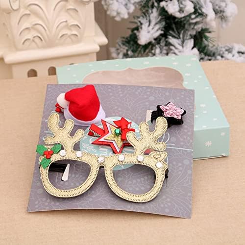קנפה חג המולד קישוטי שיער קליפ משקפיים סט ילדי של מתנת פעילות מתנה פריסת פריטים