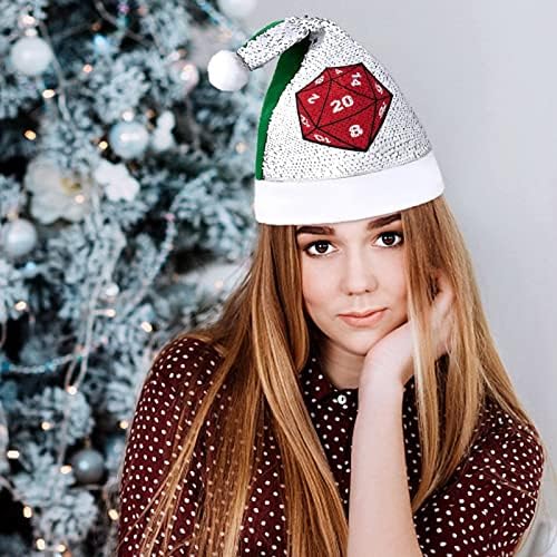20 קוביות מבוכים מצחיק חג המולד כובע נצנצים סנטה קלאוס כובעי גברים נשים חג המולד מסיבת חג קישוטים