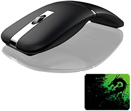 עכבר קשת אלחוטית Bluetooth עם PAD נטען לשתוק לנסיעות עכבר מחשב נייד אלחוטי 180 ° מתקפל אולטרה סלים 3 dpi