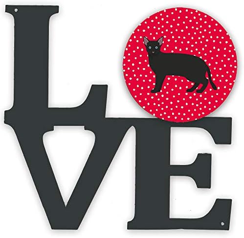 אוצרות קרוליין 5691 וולב רוסית לבן שחור 1 חתול אהבה מתכת קיר יצירות אמנות אהבה, אדום,