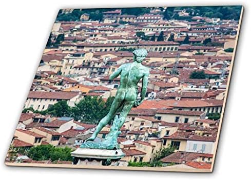פסל ורד תלת מימדי של דייוויד המשקיף על פלורנס איטליה, רב צבעוני