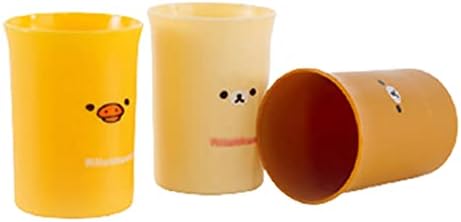 כוס שתייה של דפוס חיות משק בית, כוס צחצוח רב -פונקציונלית לשימוש חוזר, משפחת פלסטיק חמודה של שלוש 400 מל, סט