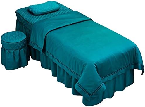 ג ' ואן ערכות גיליון שולחן עיסוי בצבע אחיד 4 חתיכות מיטת יופי סט חצאית שולחן עיסוי מיקרופייבר סט רך לנשימה-ירוק