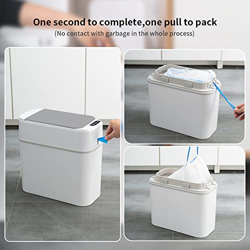 אוטומטי אשפה יכול ללא מגע אמבטיה קטן אשפה יכול עם מכסה, 4.2 גלון דק חכם תנועת חיישן אשפה סל לחדר שינה,