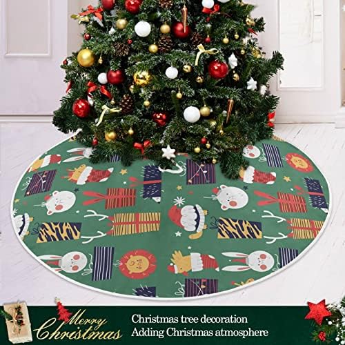 חג מולד שמח אריה אריה חג המולד עץ חג המולד 36 אינץ 'תפאורה ביתית לחצאית עץ חג המולד מחצלת קישוטי עץ חג המולד מתנות