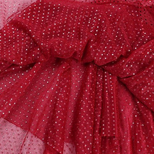 Xunzoo נשים נוצץ נצנץ חצאיות אלסטיות חצאיות לריקוד רשת אסימטרית מבוגרים