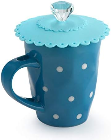 6 יחידות סיליקון כוס מכסים לשימוש חוזר תה קפה כוס מכסה מים כוס מכסים יצירתי יהלומי ספל כיסוי נגד אבק אטום חותם