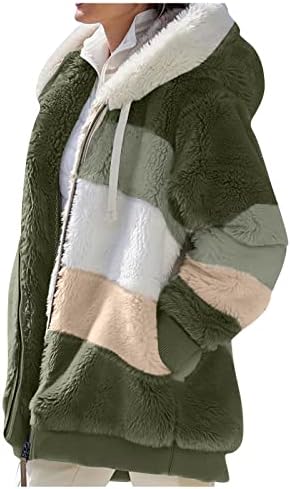 מעילי חורף של Zefotim לנשים, 2022 פלוס גודל גודל פלייס קטיפה מעיל מעיל מעיל ברדס עם מעילי צמר חמים נוחים