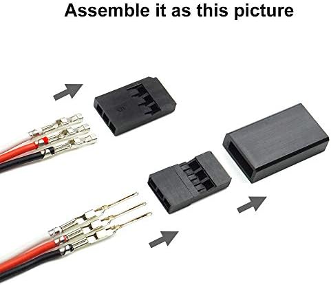סרוו מחבר נקבה זכר Crimp Pin Pin Servo Cable ערכת Futaba תואם ל- Hitec Spektrum RC