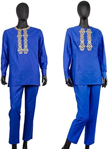 בגדי זוגות אפריקאים קובעים רקמה מסורתית חולצת תלבושת תלבושת דשיקי.