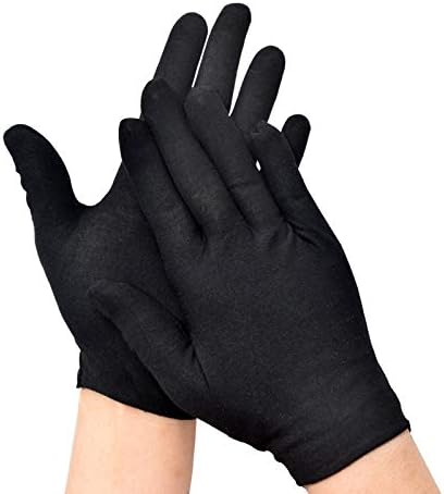 6 זוגות שחור כותנה כפפות עבודת כפפות מטבע כפפות תכשיטי פיקוח כפפות לנשים גברים