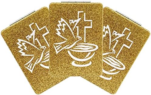 12 יחידות טבילת רוח קודש זהב קומפקטי מראה כיכר גליטר עור מפוצל איפור מראה זכרונות דה באוטיזו ראשית הקודש יום