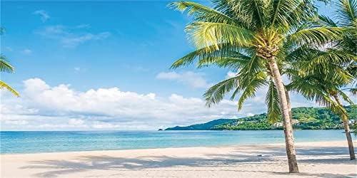 יייל 15 על 8 רגל טרופי חוף ים רקע קיץ ים חול חוף דקל עץ רקע גדול ויניל צילום רקע הוואי נסיעות מסיבת קישוט ילדים