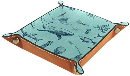 Lyetny Ocean Whalean Whale מארגן ירוק מגש אחסון מיטה מיטה מיטה קאדי שולחן עבודה מגש החלפת ארנק