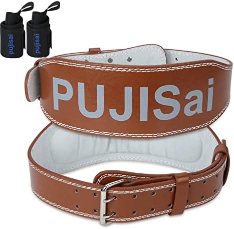 חגורת הרמת משקל פוג'יסאי + רצועות הרמה לגברים נשים, תמיכה בגב מתכוונן ונוח ומניעת פציעות לאימון כושר