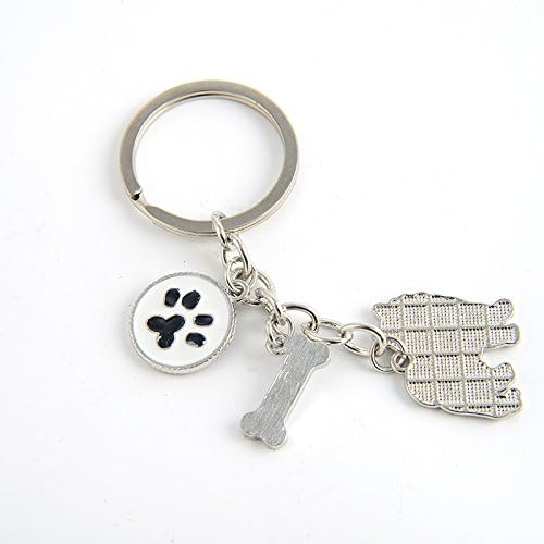 טבעת מחזיק מפתחות של כלב של Harikaji, מגניב כלב חיות מחמד חמוד מקשים קסם קסם מיני טבעת מפתח מפתח מפתח