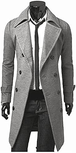 מעיל טרנץ 'מזדמן של Oioloyjm 2023 מתאים צווארון מחורץ ז'קט ארוך ז'קט מעיל מעיל עילית חזה יחיד עם כיסים
