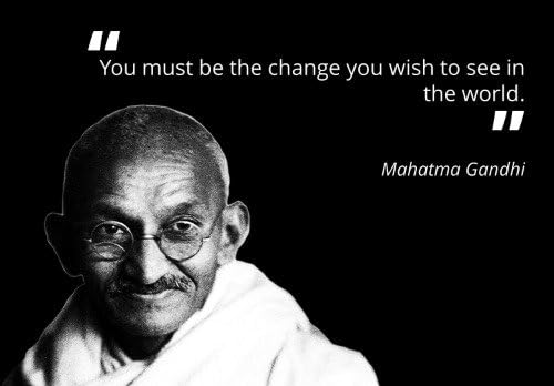 הדפסי שיחה מהטמה גנדי להיות שינוי ציטוט מבריק פוסטר תמונה תמונה באנר מוהנדס