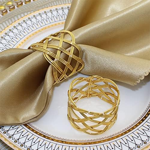 SawQf מפית זהב טבעות מתכת טוויסט טוויסט מפית טבעת מפיות לחתונות ארוחת ערב מסיבת ארוחת ערב מזנון שולחן