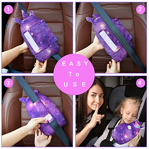 כיסויי חגורת בטיחות של Fioday Car לילדים כרית חגורת בטיחות חד קרן כרית חגורת בטיחות רכה כרית כרית מושב