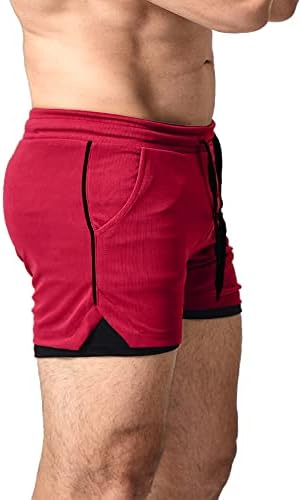 Everworth's גברים 2 ב 1 מכנסי אימון קצרים 5 מכנסי כושר יבש מהיר פיתוח גוף פיתוח מכנסיים קצרים
