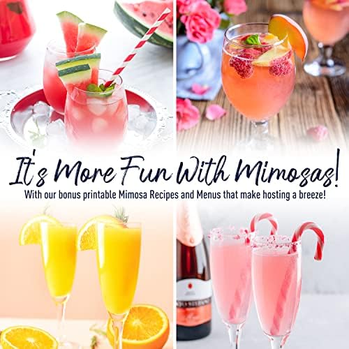 Prestige Mimosa Bar Bar Carafe עם מכסים - 27oz Glass Mimosa Himosa Kinker w/מכסה קפאה מפלסטיק,