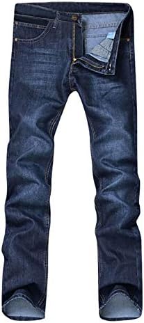 Andongnywell ישר מתאים לג'ינס לגברים נוער מכנסיים מזדמנים דקים מזדמנים מכנסי ג'ינס של גבר גדול