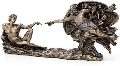 עיצוב ורונזי בגודל 4.5 אינץ 'בראשית יצירתו של אדם סיסטיין קפלה מיכלאנג'לו אמנות נהדרת פסל ברונזה