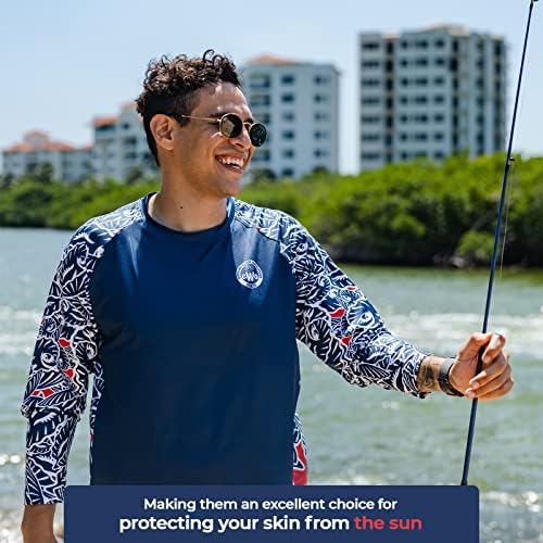 צדפות קיצוניות אאוטפיטרים חולצות דיג לגברים ציוד דיג שרוול ארוך - מתנות דיג לגברים UPF 50 חולצת דיג אטומה