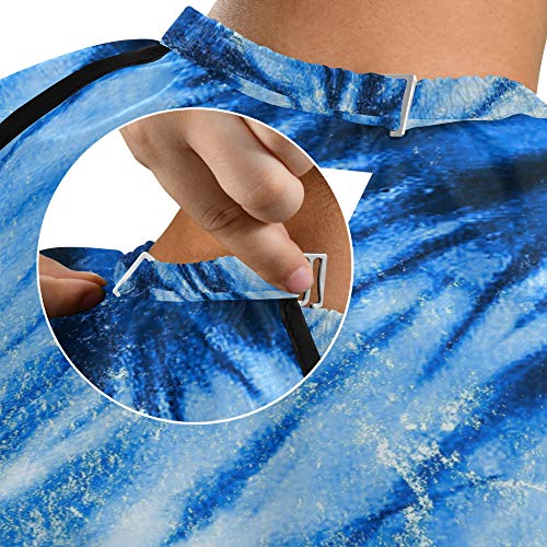 עניבת אלזה עניבה בצבע כחול עיצוב מערבולת עיצוב אטום למים כף ספר לגברים נשים זקן גילוח סינר סינר שיער מקצועי