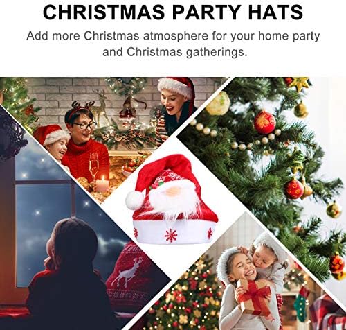 עמוס כיף 1 מחשב מסיבת חג המולד קצר פלנל כובע פסטיבל קישוטי פנים סנטה כובע אספקת חג המולד
