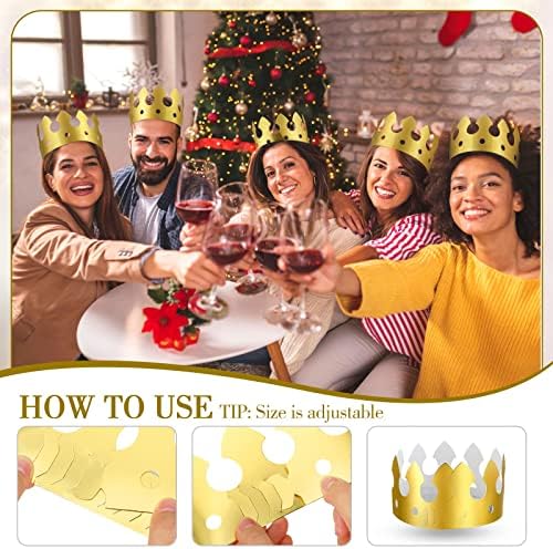 200 יחידות זהב נייר כתרים בתפזורת זהב נסיכת מלך כתר מסיבת כובעי לילדים מבוגרים יום הולדת קישוט