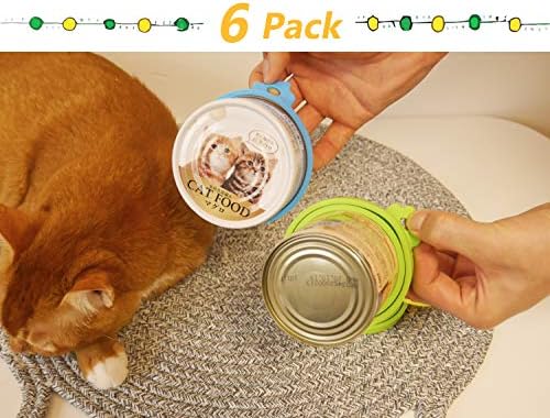 Comtim Pet Can Covers/6 חבילות סיליקון כלב מזון לחתול אוכל פחיות/גודל אוניברסלי מתאים לרוב הפחיות בגודל