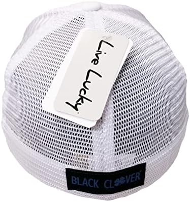 תלתן שחור מזל מושלם 9 כובע לבן עם תלתן לבן