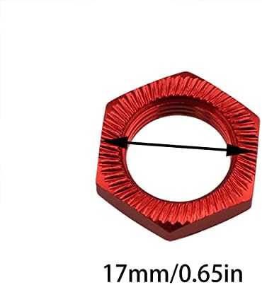 Ruiwaer 17 ממ אדום 1: 8 סגסוגת אלומיניום גלגל משושה הגלגל אגוז גלגלים רכזות רכזות מתאם אלומיניום Hex