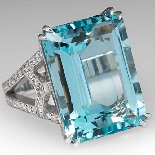 2023 חדש מגמות כחול טבעת גיאומטרי ליידי מלבן תכשיטי אופנה טבעות שרף שמנמן טבעות