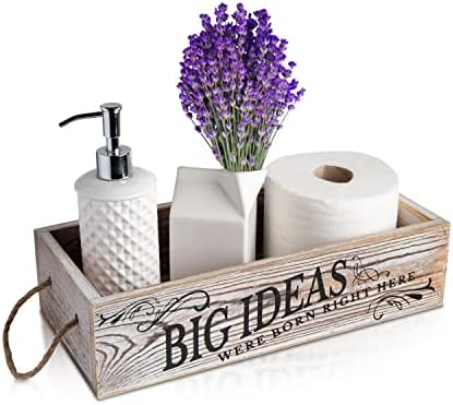 קופסת עיצוב אמבטיה, 2 צדדים עם אמרות מצחיקות - מושלמות לעיצוב אמבטיה של בית חווה, עיצוב אמבטיה כפרי, מחזיק נייר