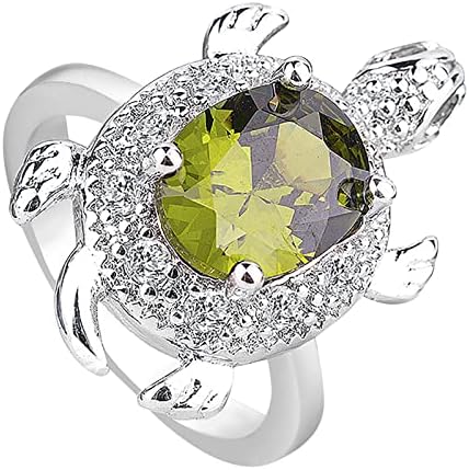 טבעת צב סטרלינג טבעת ירוק טבעת צב צב אריכות חיים מתנה טבעת