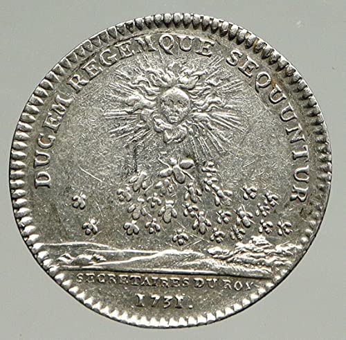 1731 FR 1731 צרפת המלך לואי XV גיליון מזכל מטבע עתיק טוב
