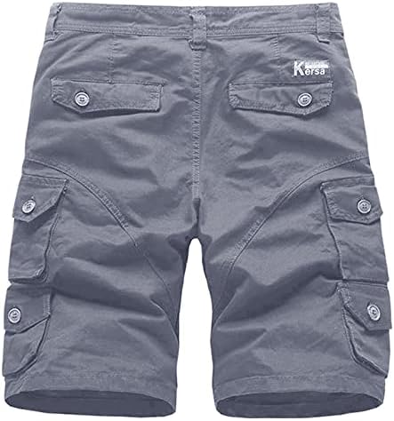 Kingaoggo פלוס גודל גודל מכנסי מטען קצרים עבודה מזדמנים מכנסיים קצרים רוכסן מכנסיים ישר מכנסיים