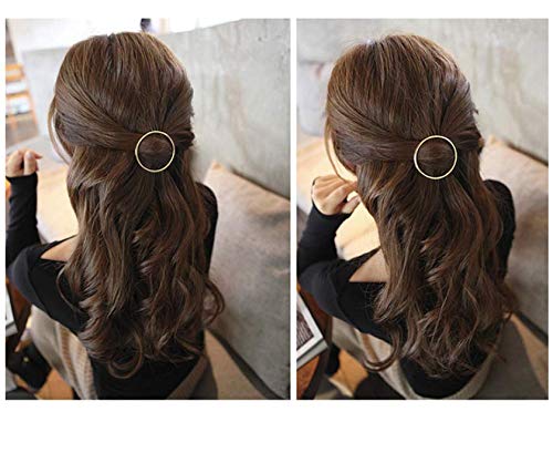 לסום 2 יחידות מינימליסטי מעדן הולו גיאומטרי עגול מעגל מתכת סיכת ראש שיער קליפ עבור נשים ובנות על כל אירוע