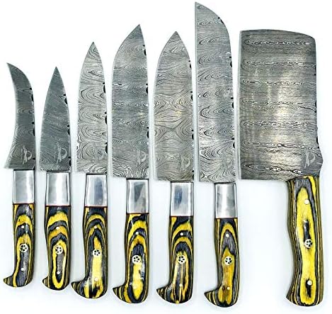 DKC-6500-MCS-ZBP-DS שף סכין סט סכין סט זברה פקה מטפל בפלדת דמשק