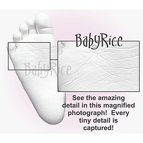 ערכת יציקת תינוק חדשה לתינוק עם 6 על 5 מסגרת תצוגת קופסא לבנה 3 ד ' / הר ורוד / גיבוי לבן / צבע כסף