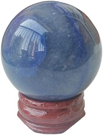 BACATGEM 40 ממ כחול ריפוי אוונטורין ריפוי קריסטל פסל פסל פסל אבן חן, כדור פנג שואי צ'אקרה אוסף שולחן כתיבה