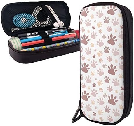 כלב הדפסת כפת אמנות קלמר גדול קיבולת עט אחסון תיק מחזיק תיבת עור מכתבים ארגונית עם רוכסנים עבור בית ספר
