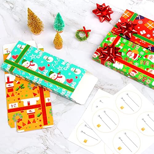 סטפורד 8 מארז קופסאות מחזיקי כרטיסי מתנה לחג המולד עם קשתות ותגי שם למתנות טובות למסיבת חג המולד,6.3 על
