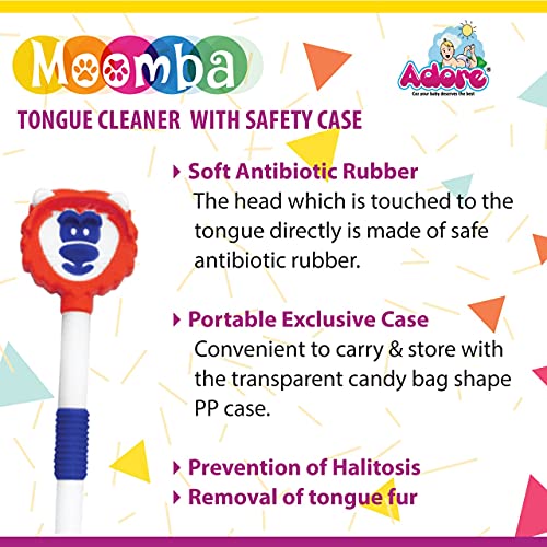 מעריץ מנקה לשון של Moomba עם מקרה בטוח ביותר לטיפול אוראלי בילדים, Multicearout