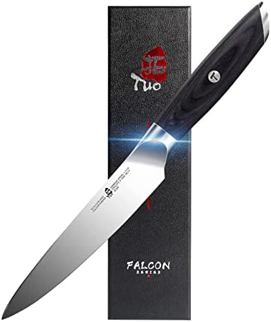 סכין טואו סנטוקו סדרת פניקס לוהטת בגודל 7 אינץ 'וסכין שירות למטבח סדרת פלקון בגודל 5 אינץ' - פלדה
