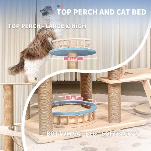 עץ חתול עץ גדול חתול 20 קילו כבד החובה עם קפסולת חלל, גבוה חתול מגדל עבור מקורה חתולים, גדול חתול